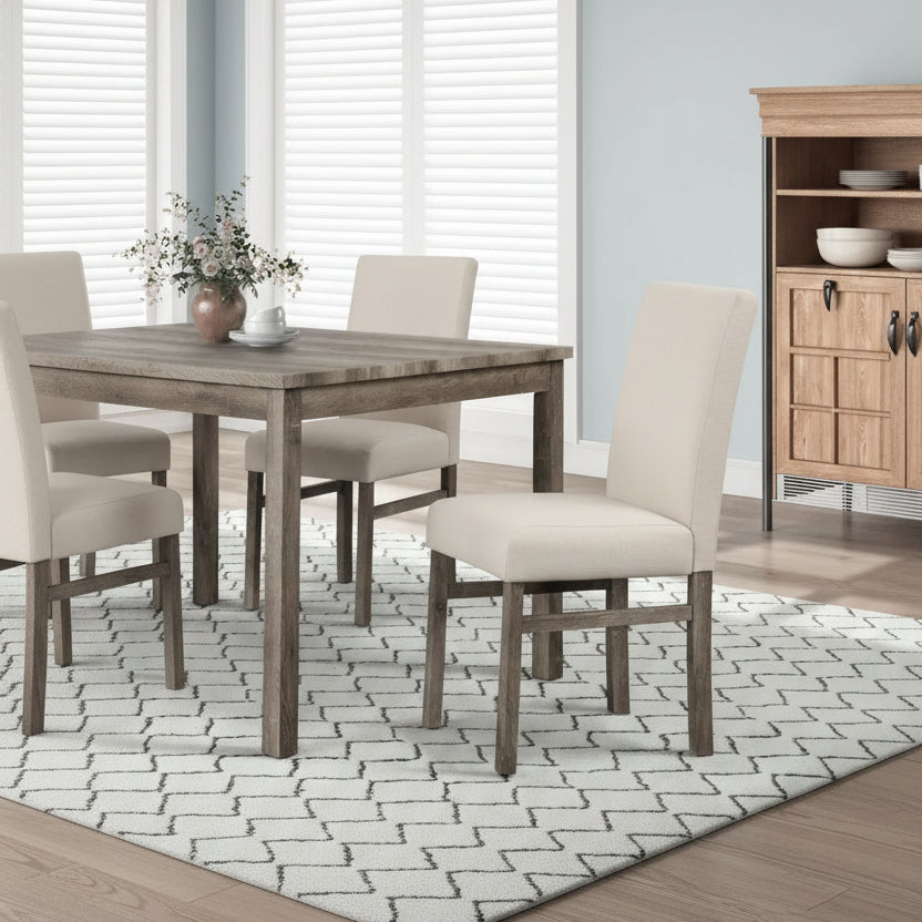 Best Master Furniture Upholstered Linen Rustic Side Chairs (Set of 2)