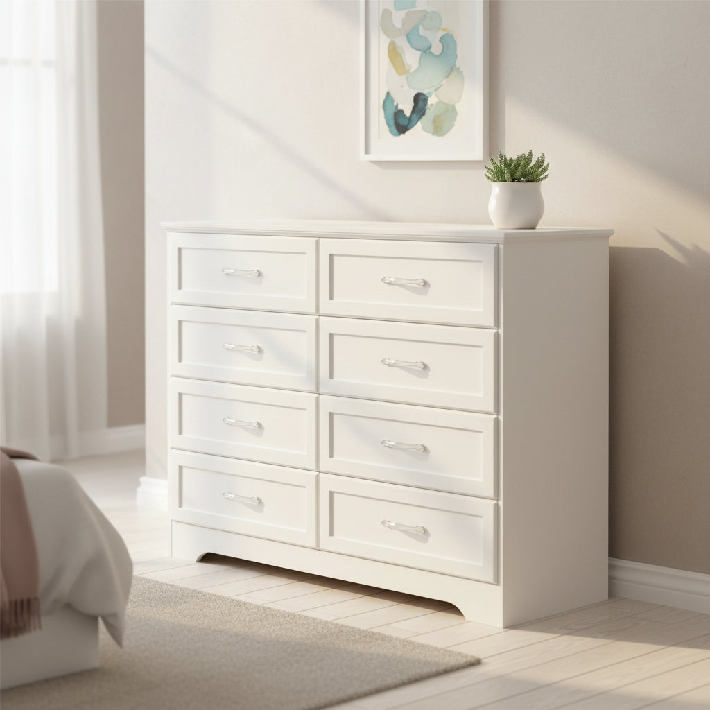Commode de chambre à coucher 3 tiroirs avec commode 8 tiroirs, organiseur de vêtements - Poignées en métal, 47,6L x 15,7W x 36,7H