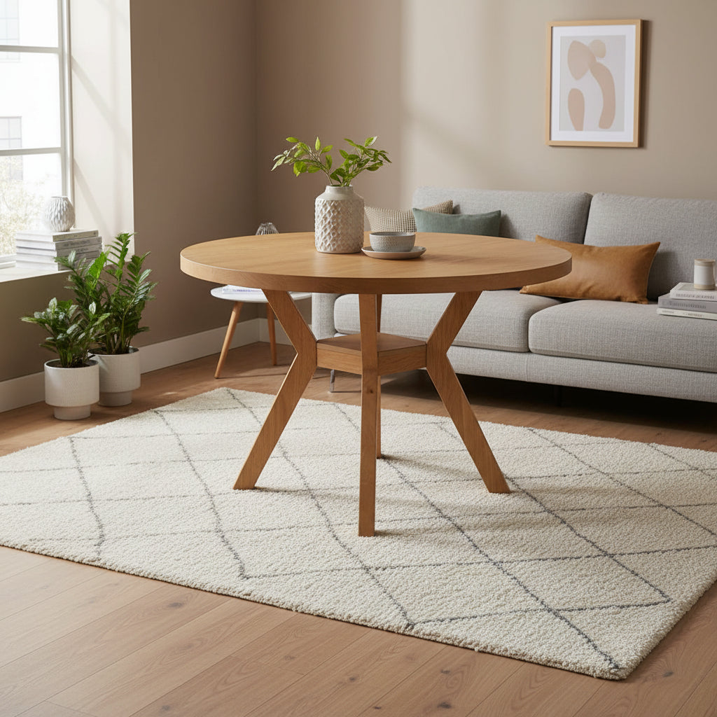 Table à manger ronde en bois de 48 pouces